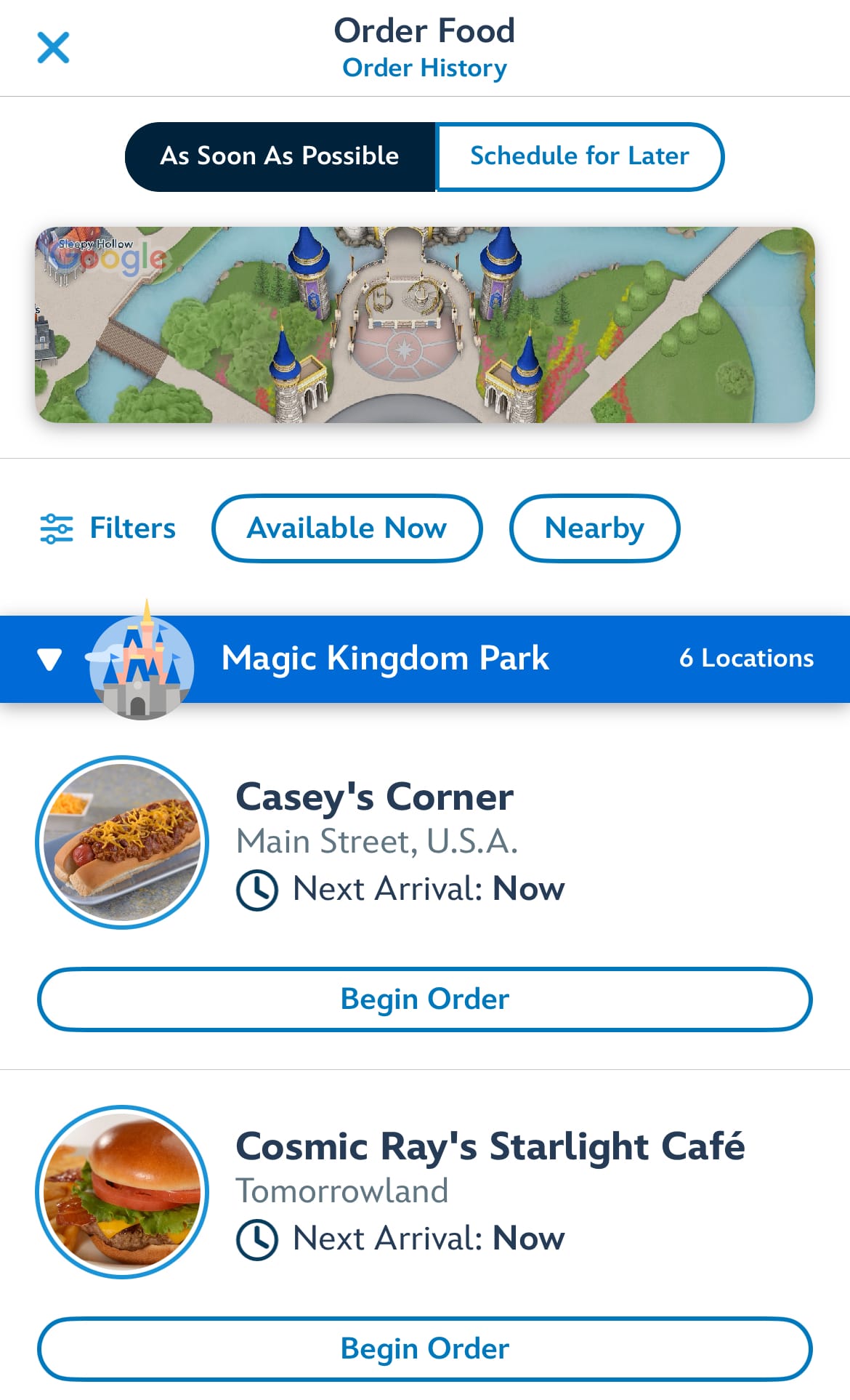 disney mobile ordering