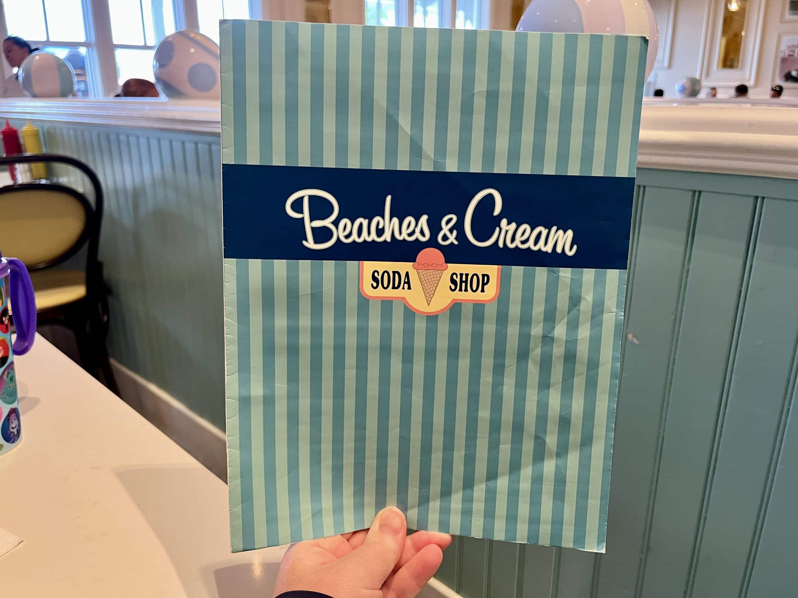 beaches and cream menu
